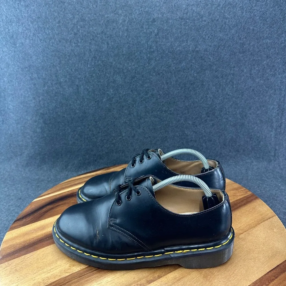 Vintage Doc Dr Martens 1461 59 Three Hole Black Made In England US M5 W6